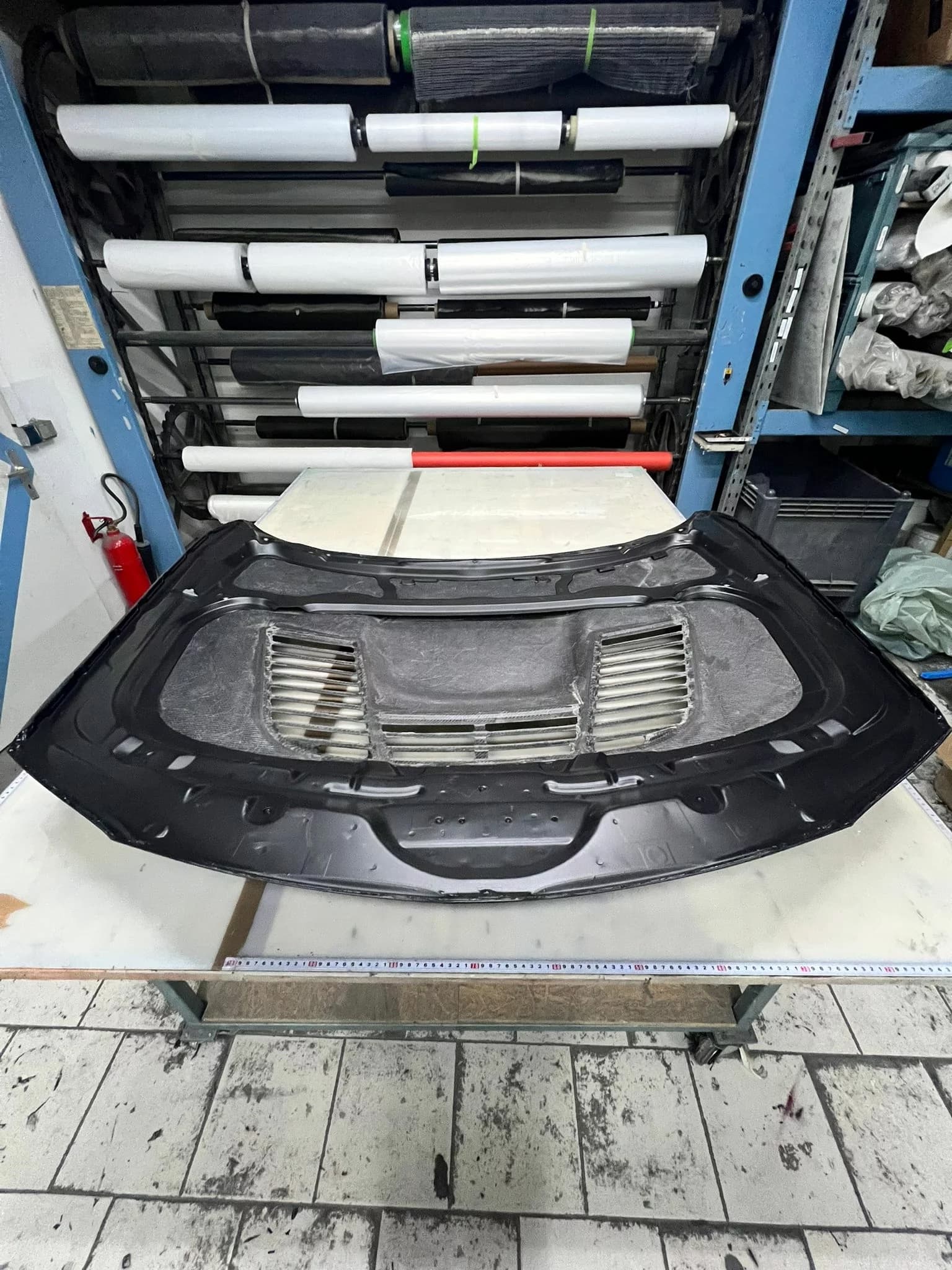 Carbon Motorhaube BMW E82 1er M GTR Style, Unterseite mit Verstärkungsstruktur