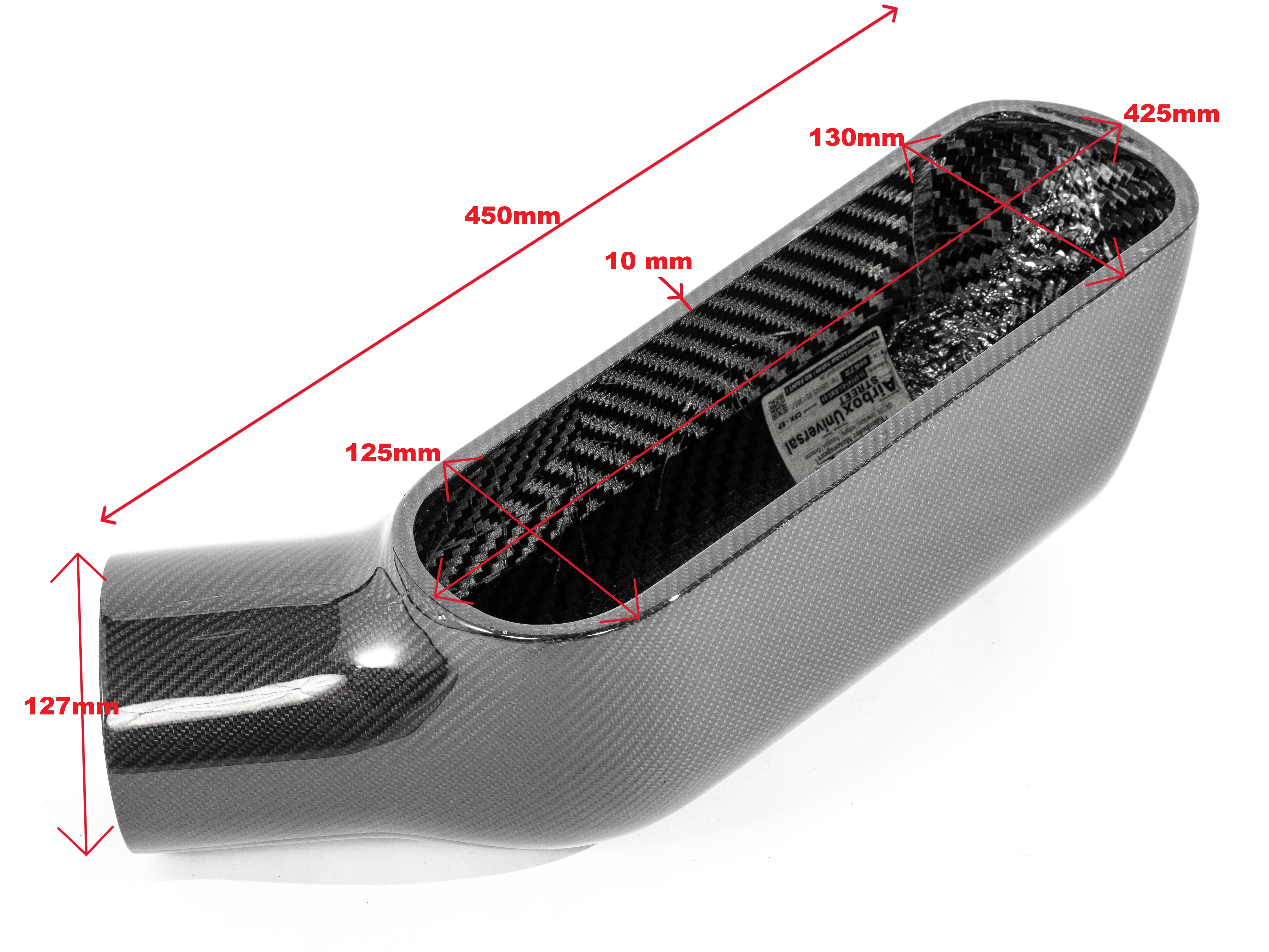 4-Zylinder Universal Carbon Airbox – optional mit Platte und Halter