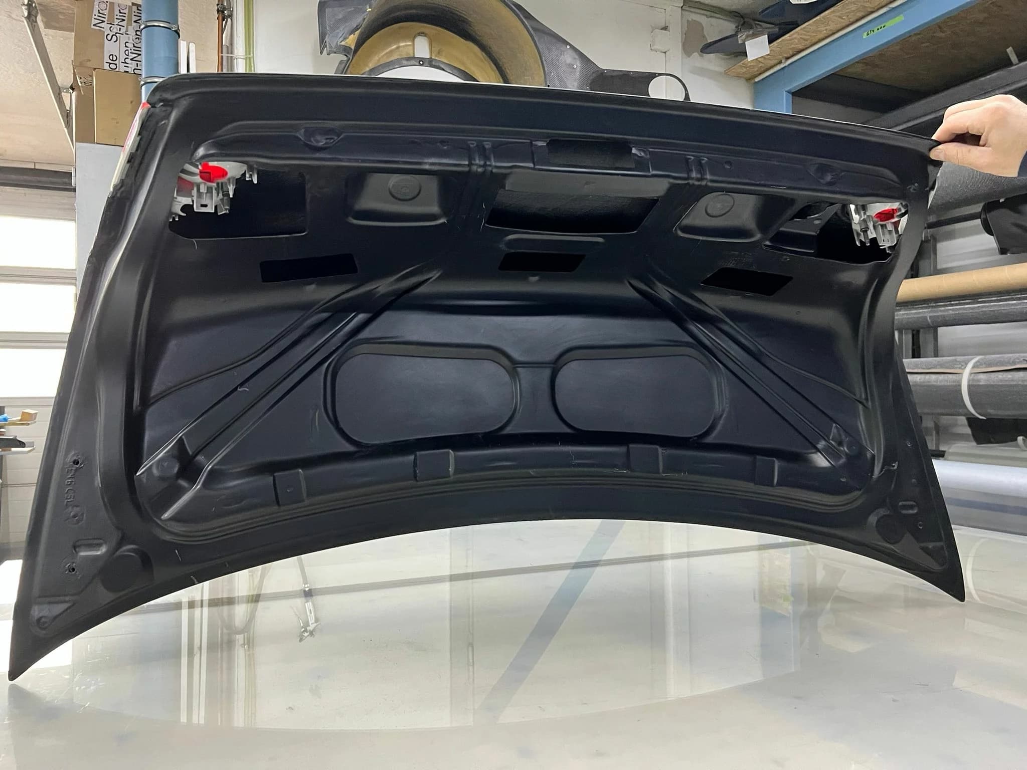 Lackierte Carbon Heckklappe BMW E46 CSL montiert am Fahrzeug